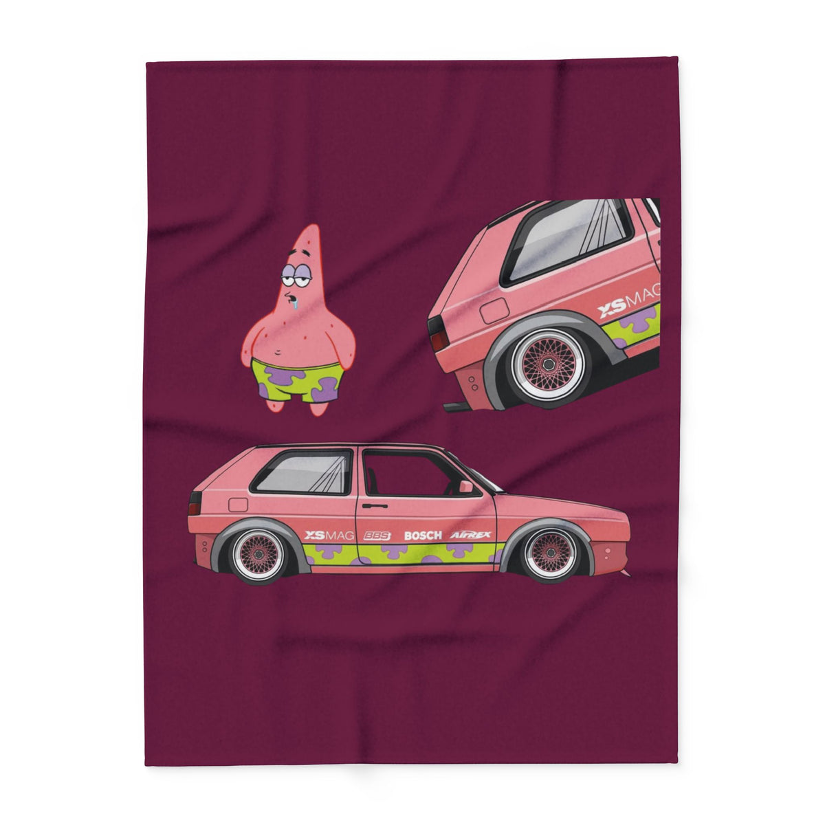 Mk3 Golf GTI Blanket | Patrick SpongeBob Design Pink