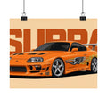 Toyota Supra | Orange Wall Poster Horizontal