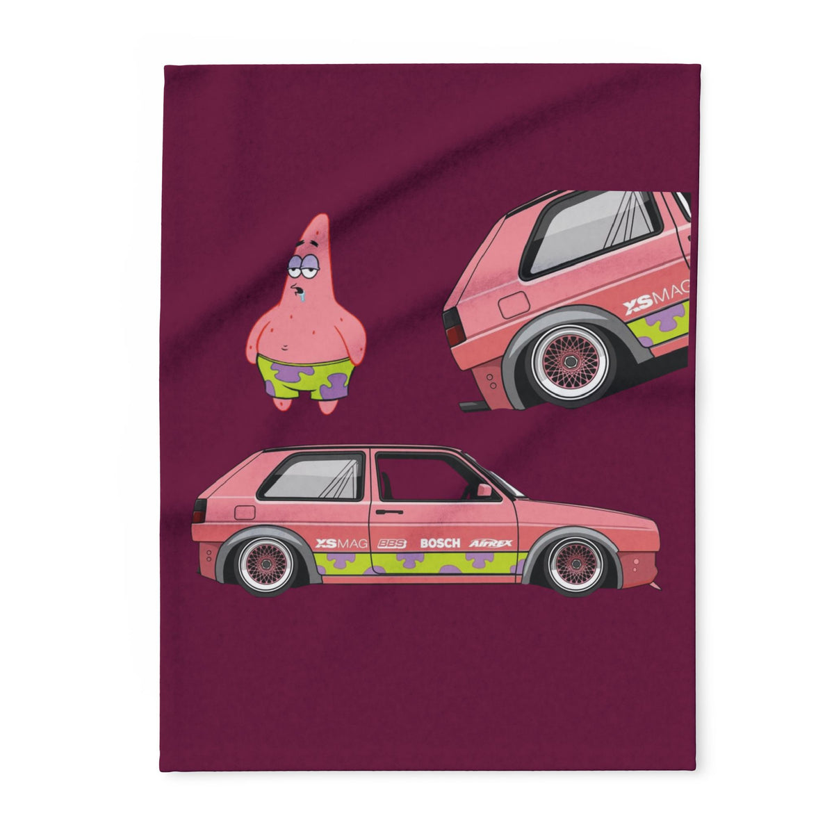 Mk3 Golf GTI Blanket | Patrick SpongeBob Design Pink