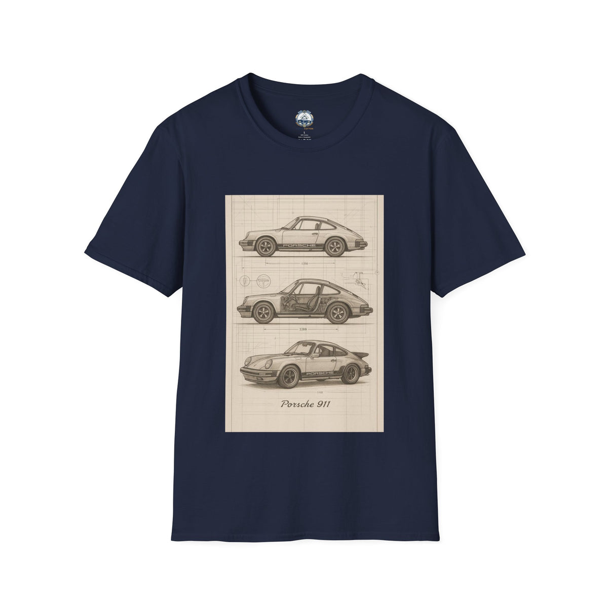 Vintage Porsche 911 | Blueprint Sketch Tee