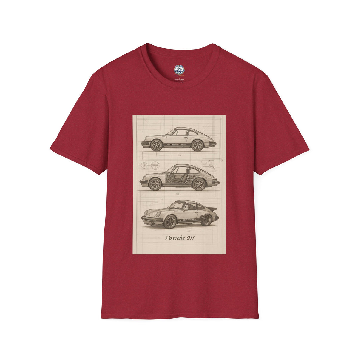 Vintage Porsche 911 | Blueprint Sketch Tee