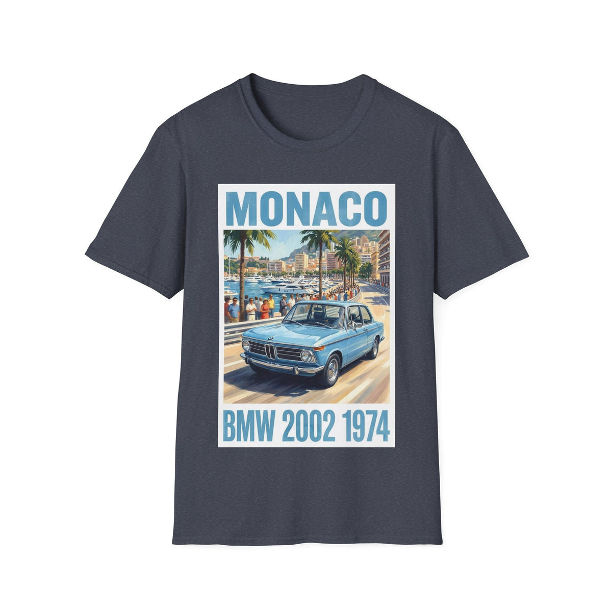 Monaco Vintage BMW 2002 Tee | 1974 Classic Car Graphic T-Shirt