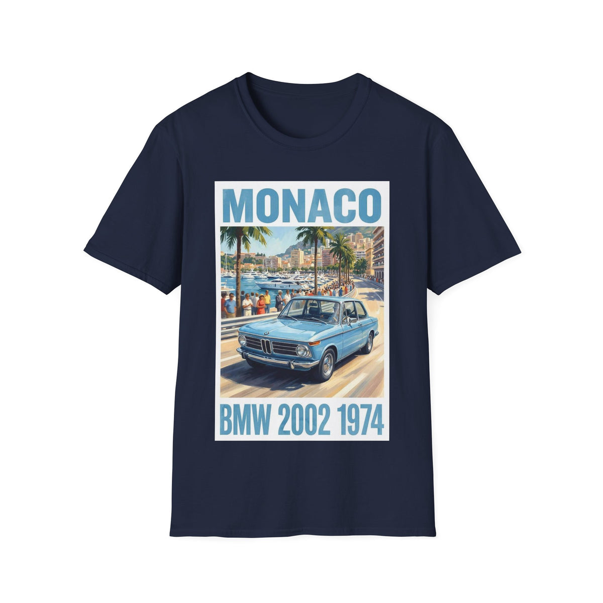Monaco Vintage BMW 2002 Tee | 1974 Classic Car Graphic T-Shirt
