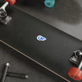 Racing Wheel OF Logo Die-Cut Sticker — Blue Motorsport Decal for Laptops & Cars