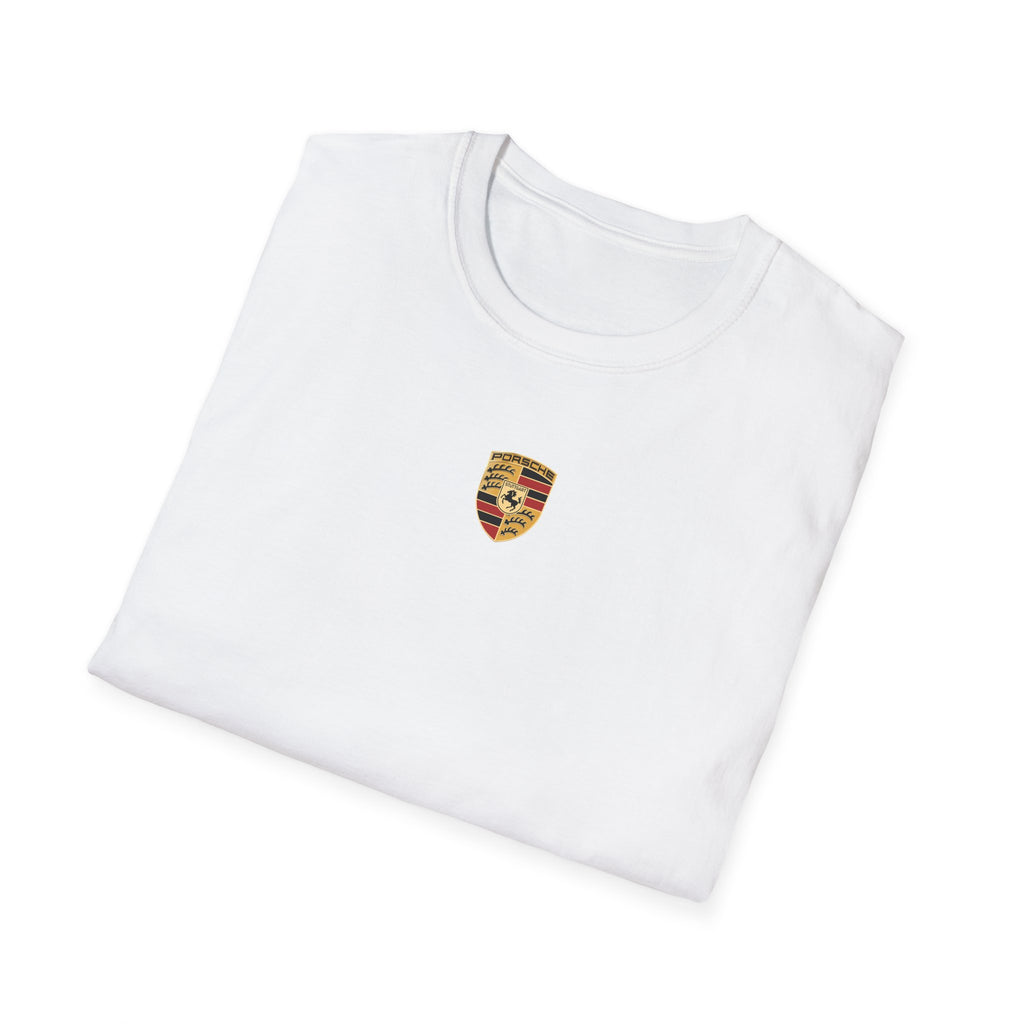 Vintage Coastal Porsche Print Tee | Mediterranean Harbour Scene)