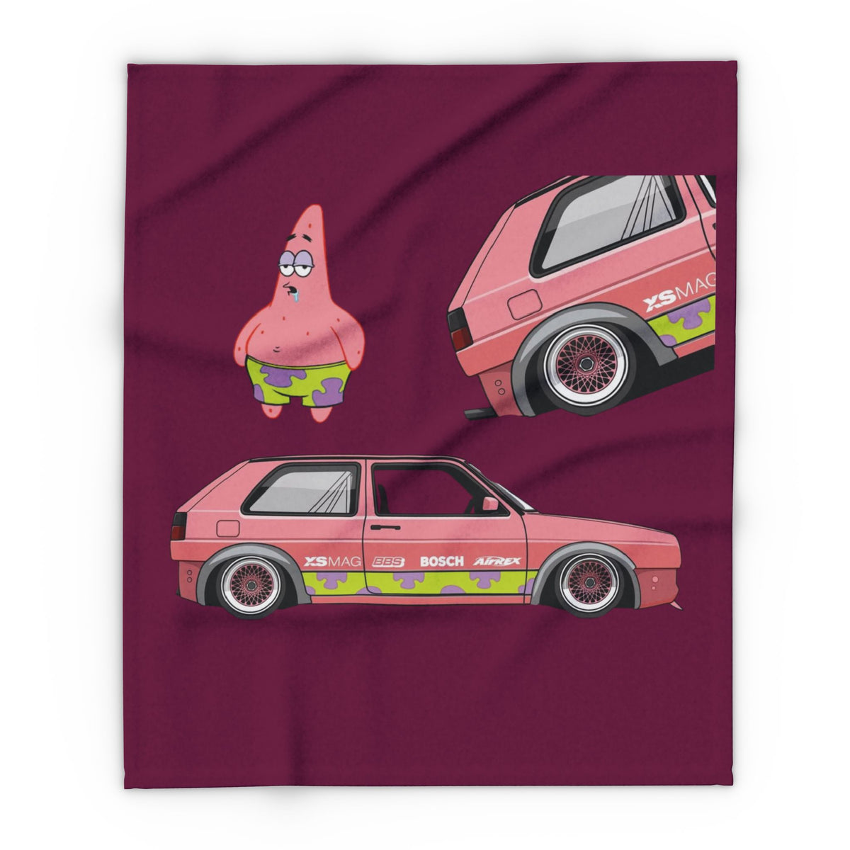 Mk3 Golf GTI Blanket | Patrick SpongeBob Design Pink