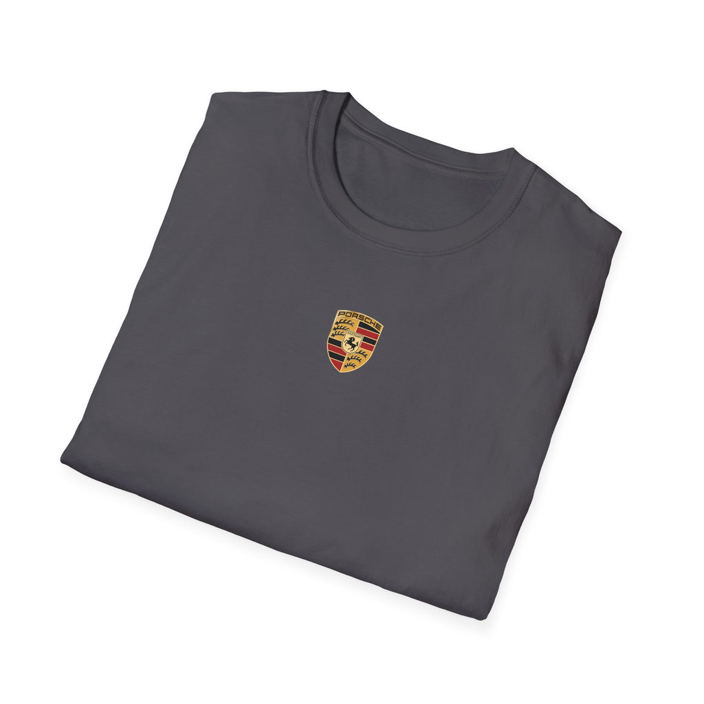 Vintage Coastal Porsche Print Tee | Mediterranean Harbour Scene)