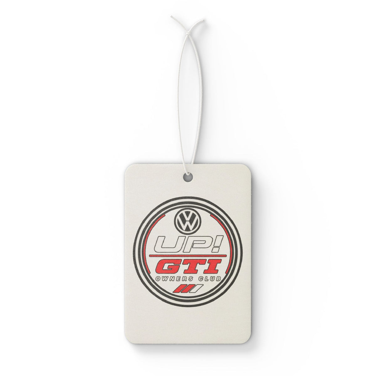 VW Up! GTI Logo Car Air Freshener – Retro Racing Emblem Scented Tag