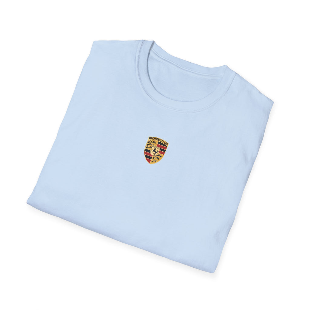 Vintage Coastal Porsche Print Tee | Mediterranean Harbour Scene)