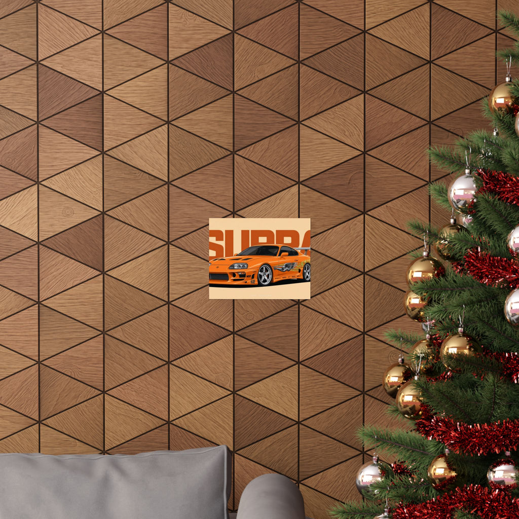 Toyota Supra | Orange Wall Poster Horizontal