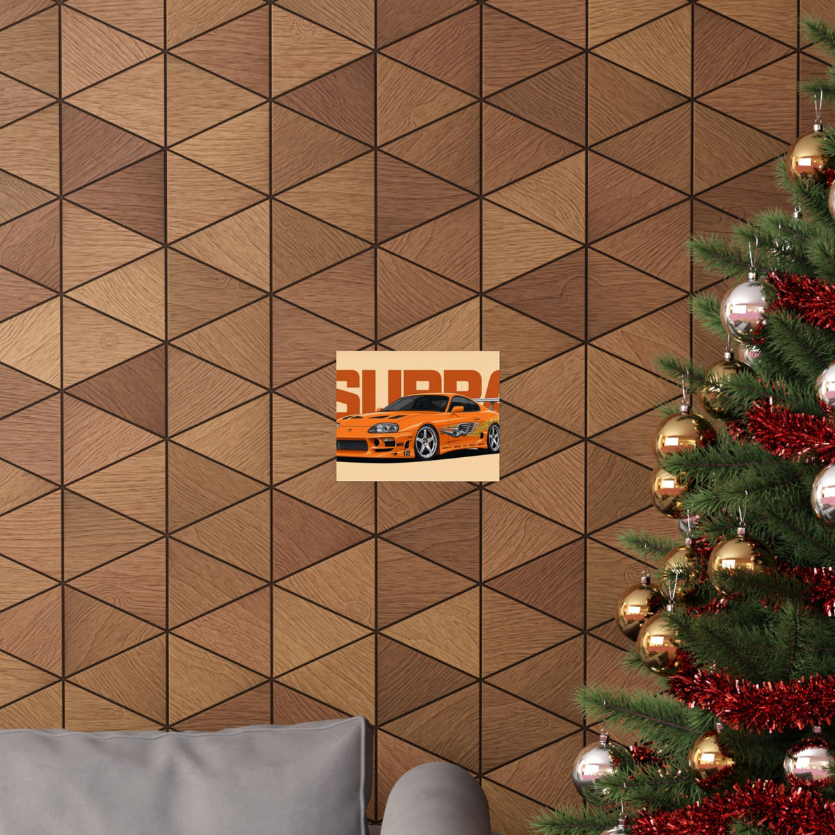 Toyota Supra | Orange Wall Poster Horizontal