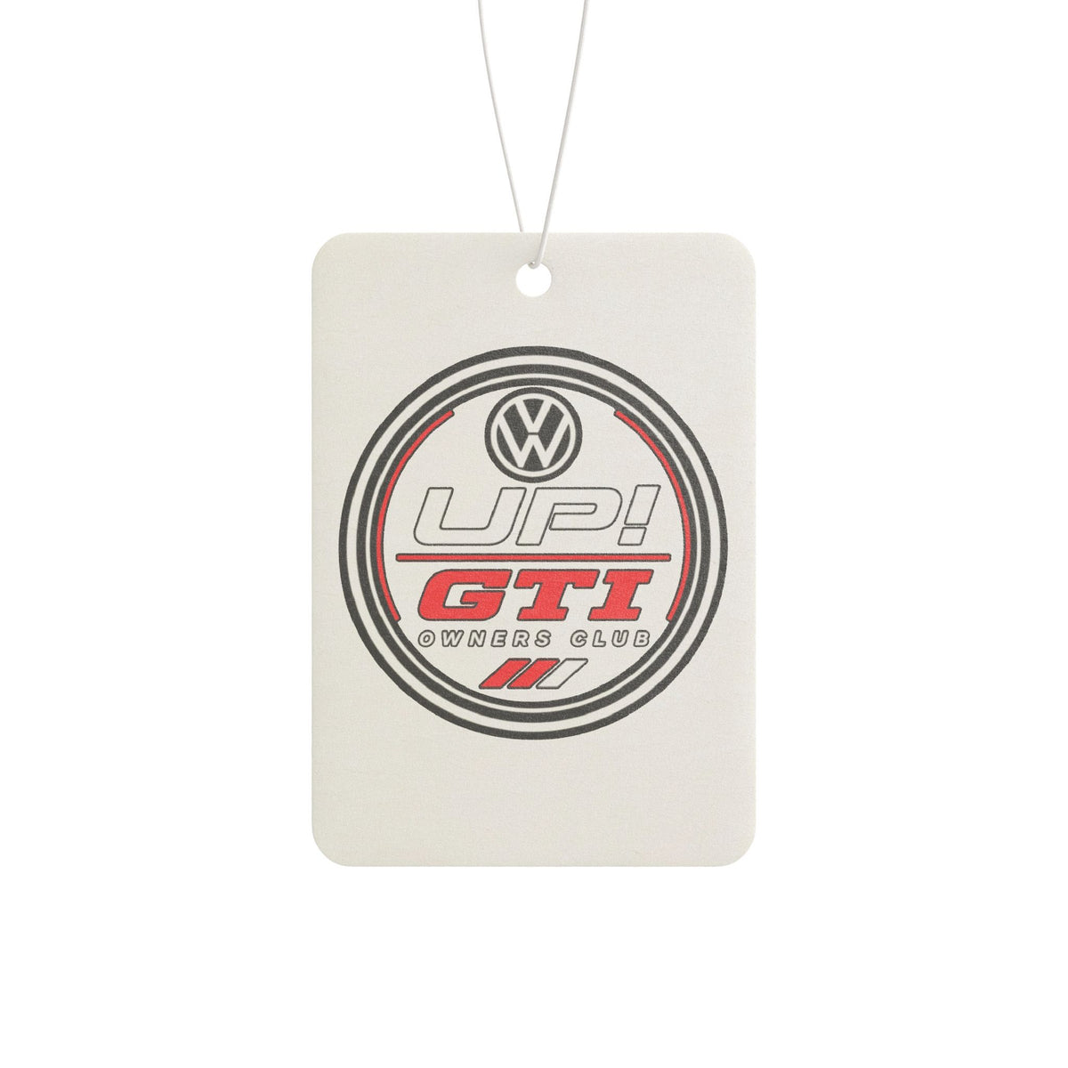 VW Up! GTI Logo Car Air Freshener – Retro Racing Emblem Scented Tag
