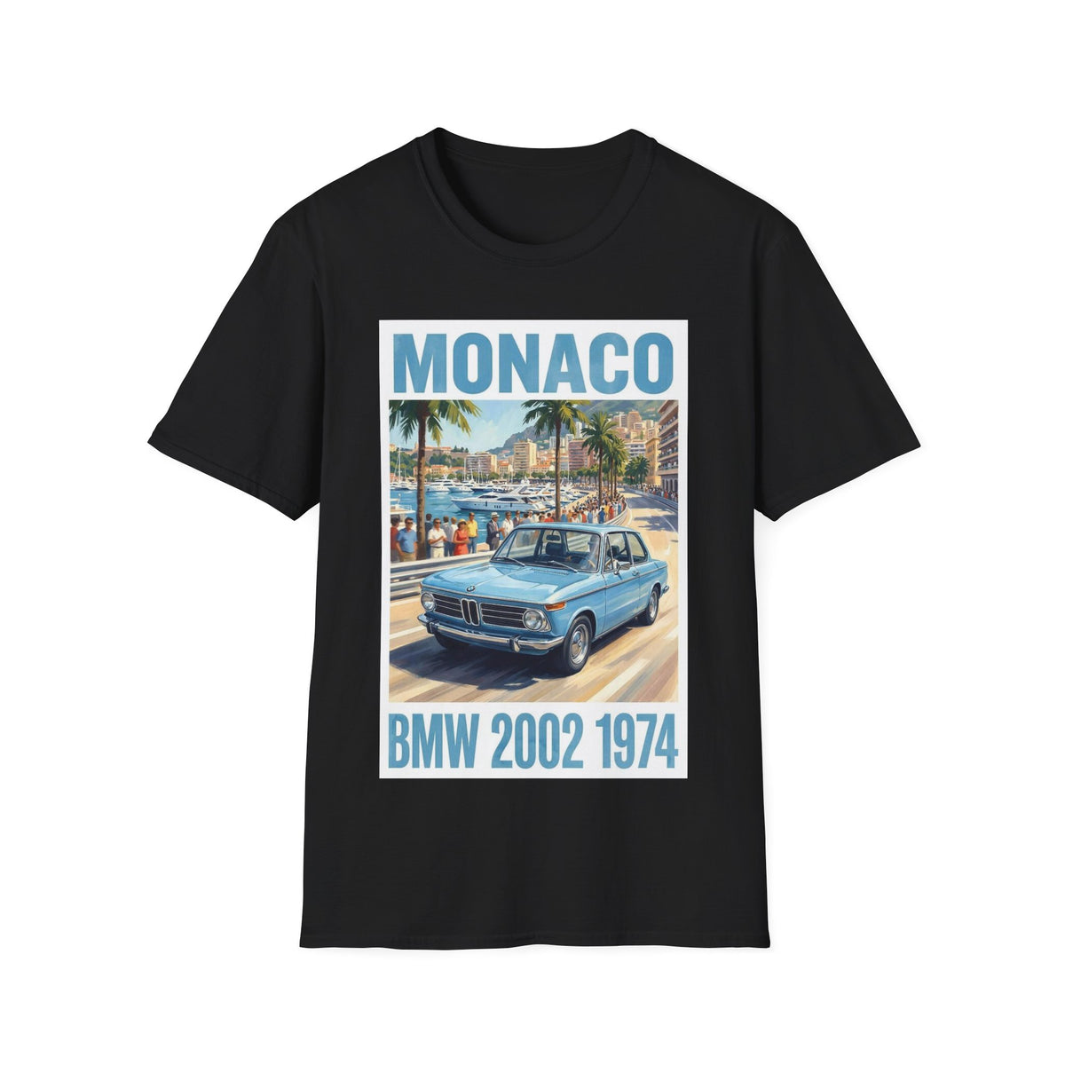 Monaco Vintage BMW 2002 Tee | 1974 Classic Car Graphic T-Shirt