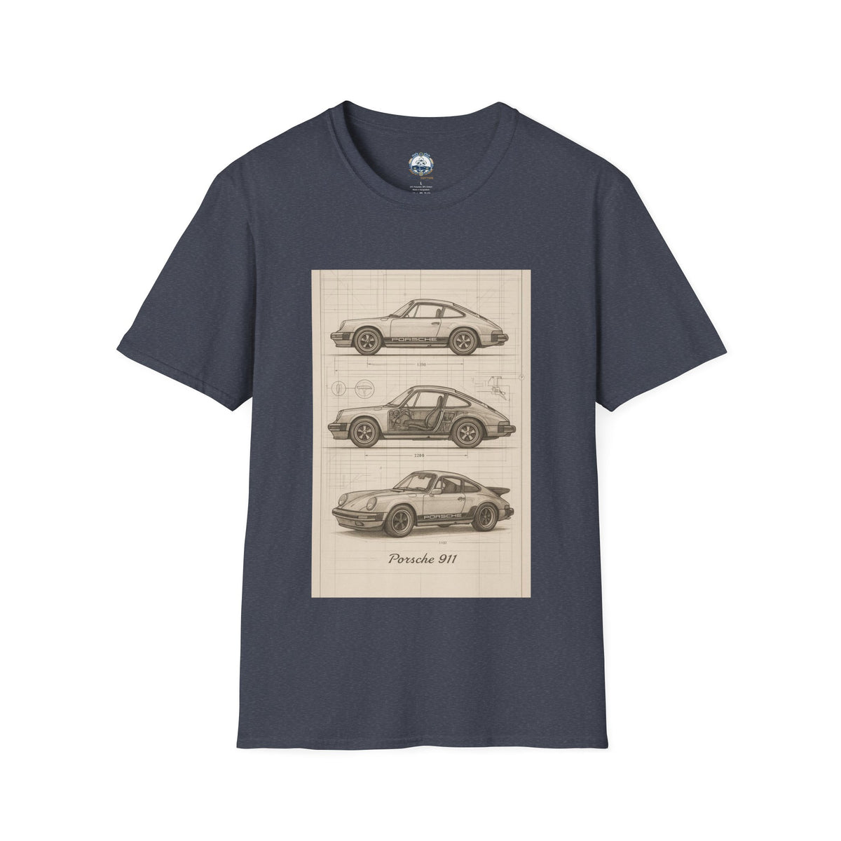 Vintage Porsche 911 | Blueprint Sketch Tee