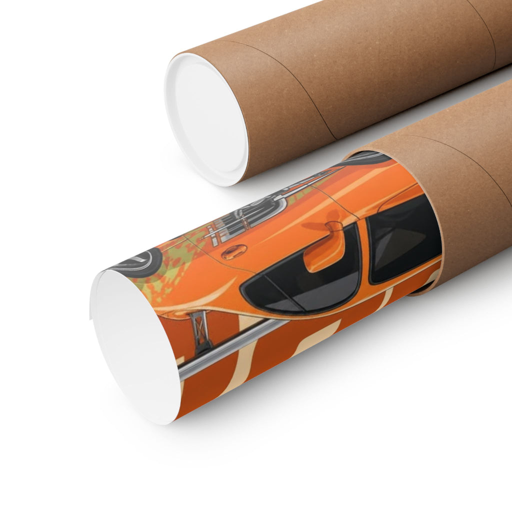 Toyota Supra | Orange Wall Poster Horizontal