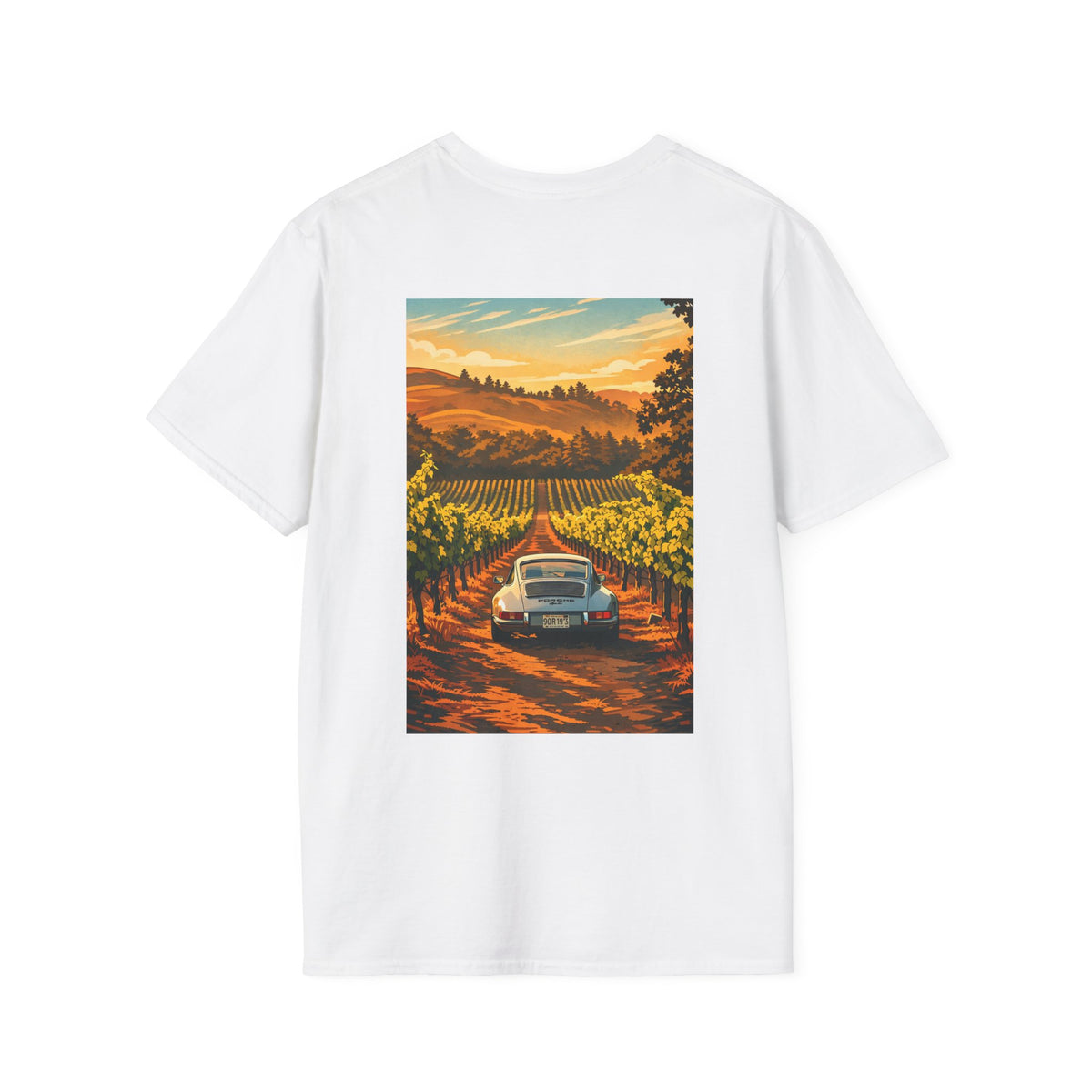 Vintage Porsche Vineyard T-Shirt | Classic Car Poster Tee