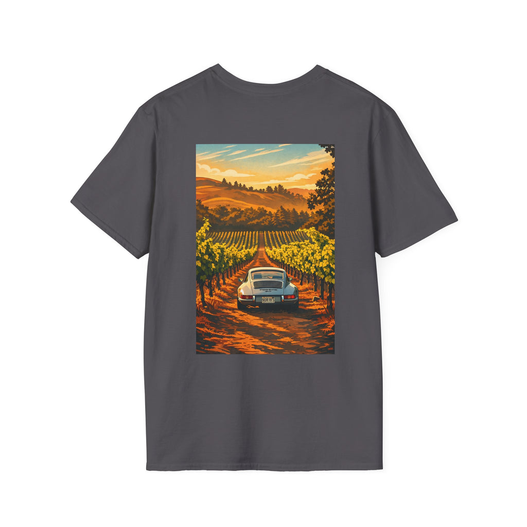 Vintage Porsche Vineyard T-Shirt | Classic Car Poster Tee
