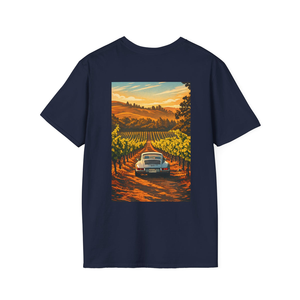 Vintage Porsche Vineyard T-Shirt | Classic Car Poster Tee