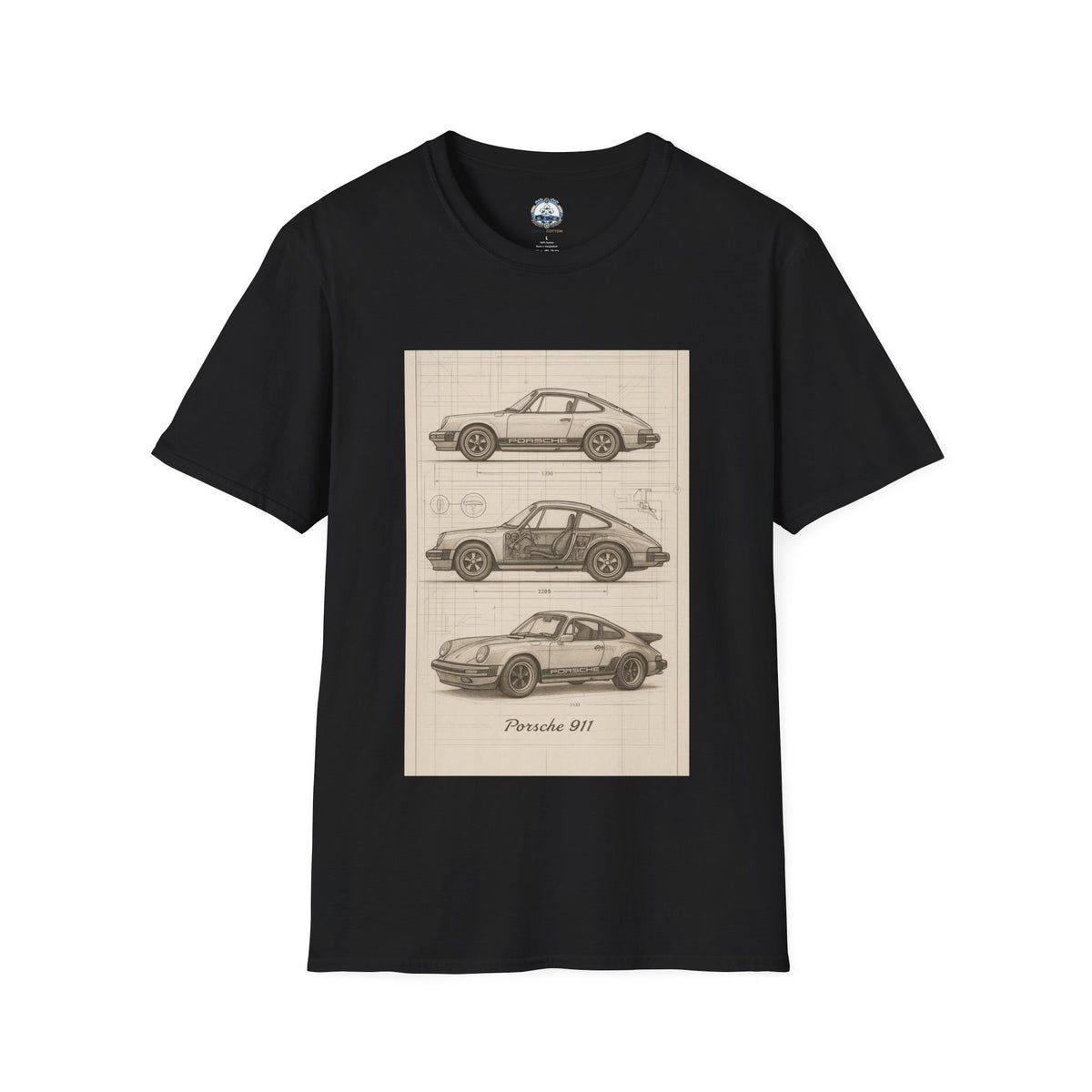 Vintage Porsche 911 | Blueprint Sketch Tee