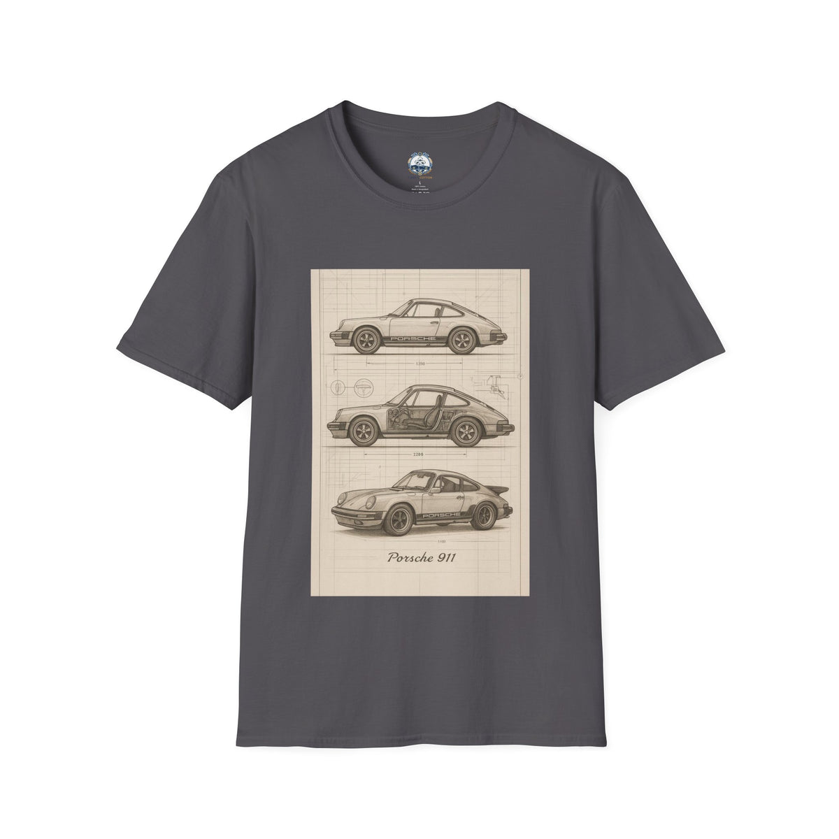 Vintage Porsche 911 | Blueprint Sketch Tee