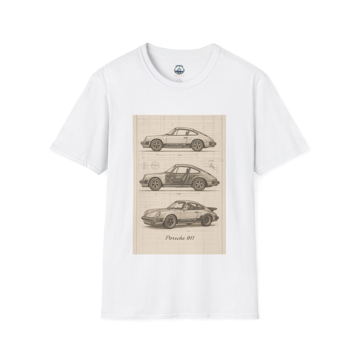 Vintage Porsche 911 | Blueprint Sketch Tee