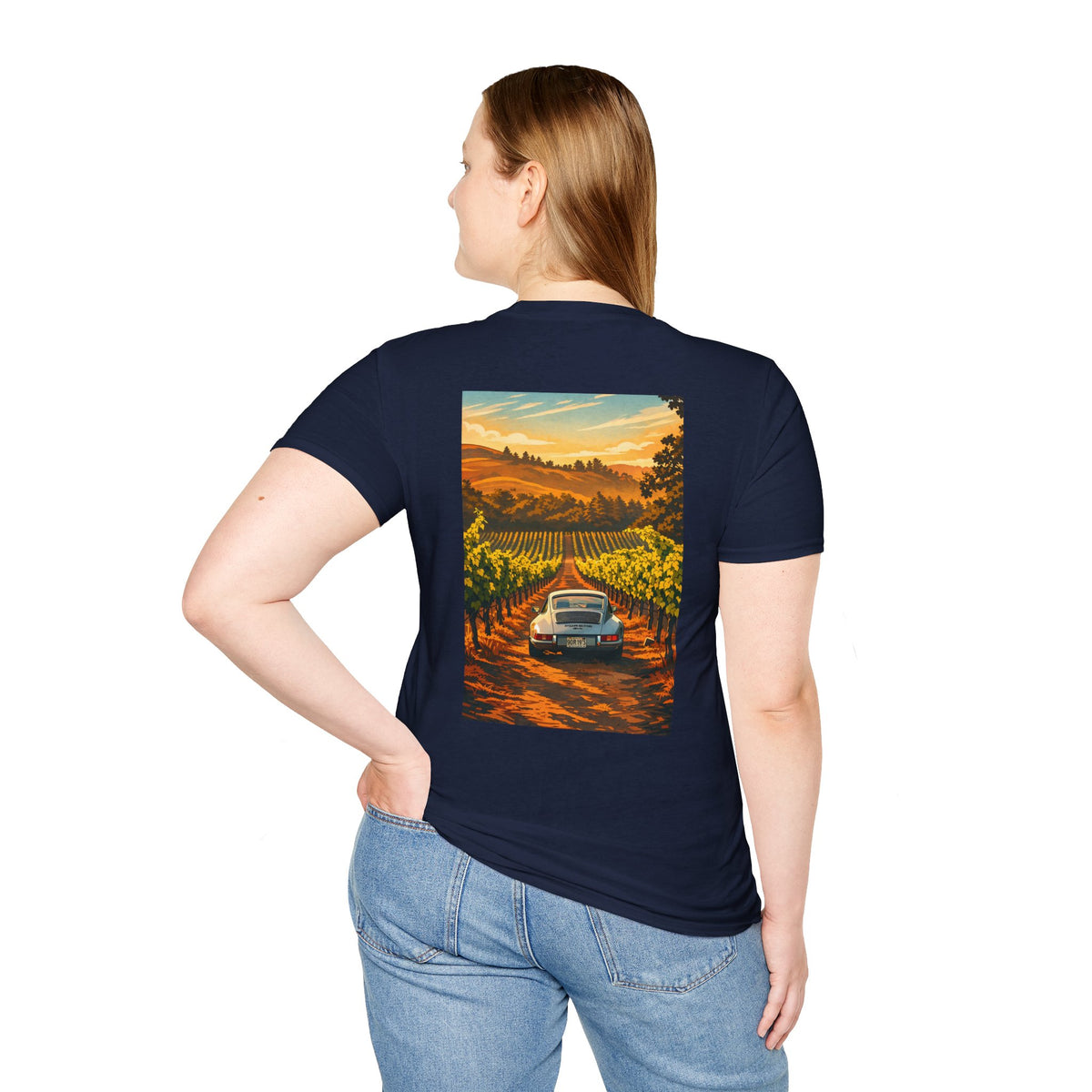 Vintage Porsche Vineyard T-Shirt | Classic Car Poster Tee
