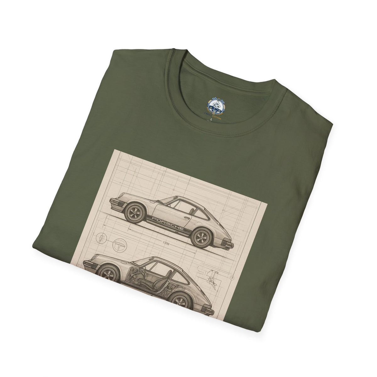 Vintage Porsche 911 | Blueprint Sketch Tee